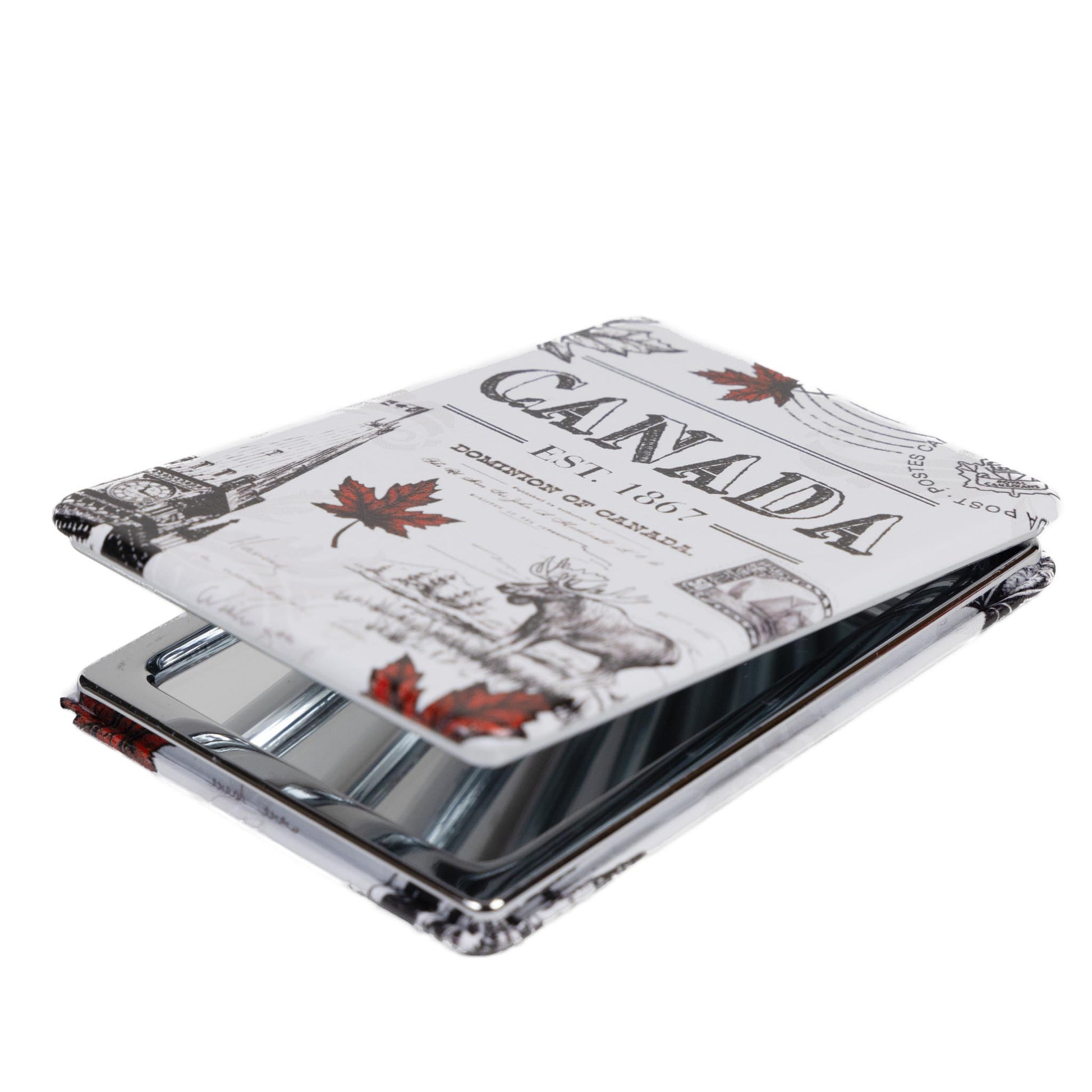 Canadian Icons with Maple Leaf Compact Mirror