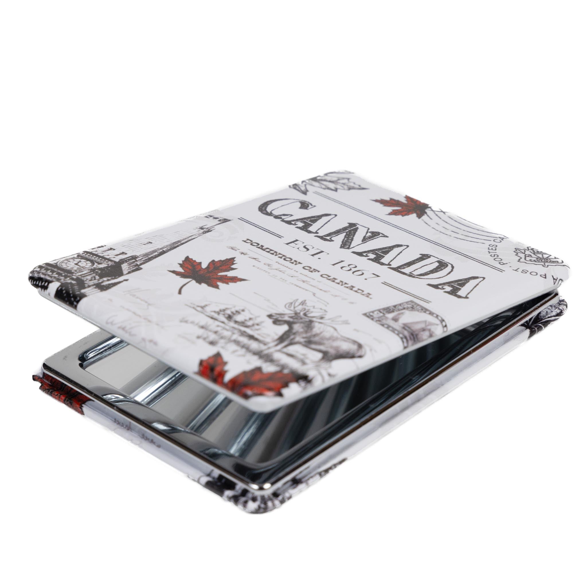 Canadian Icons with Maple Leaf Compact Mirror