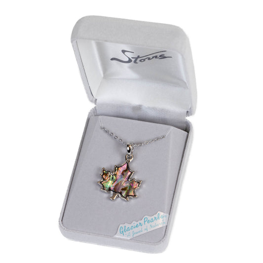 Glacier Pearle Abalone Maple Leaf Classic Necklace