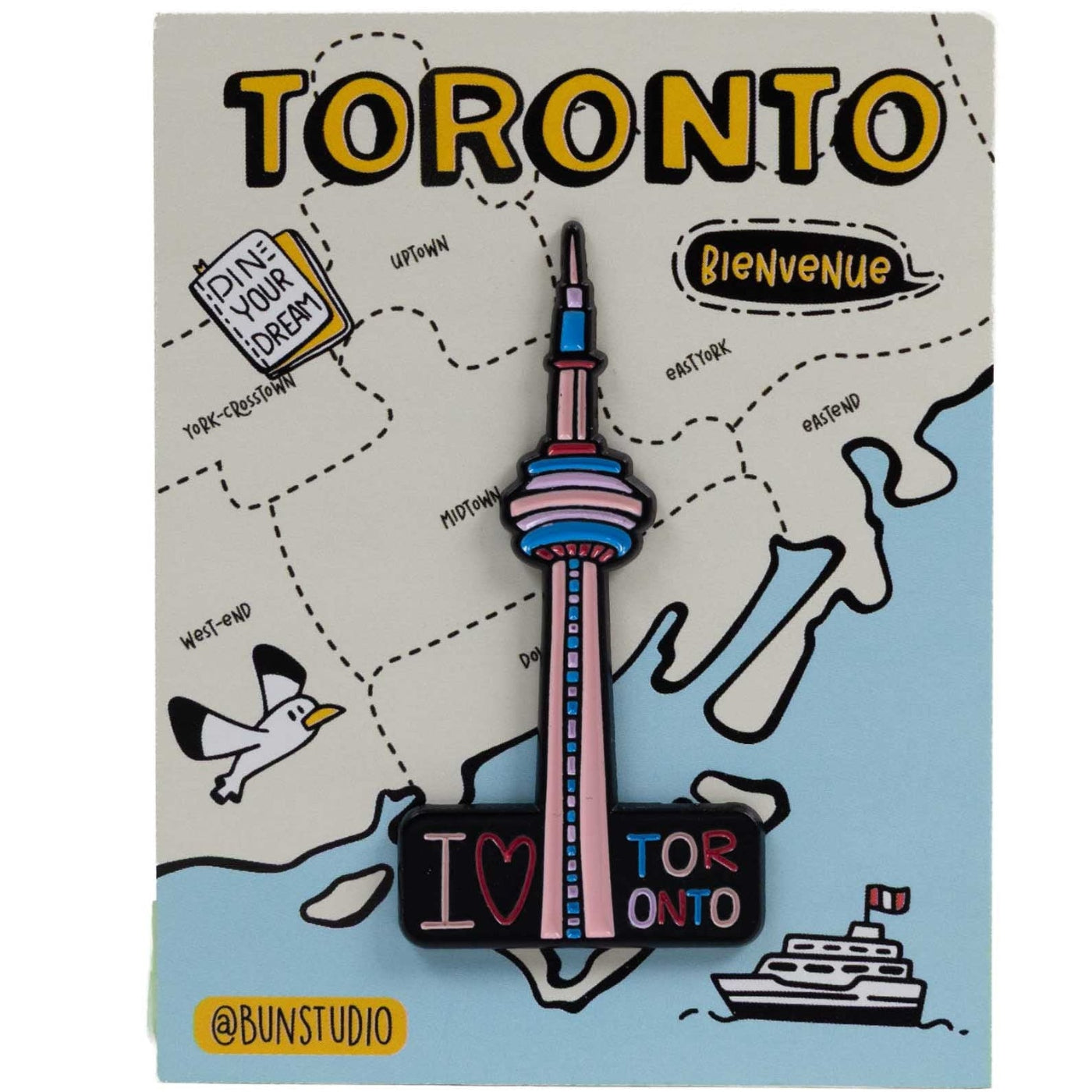 I Love Toronto with CN Tower Pastel Lapel Pin
