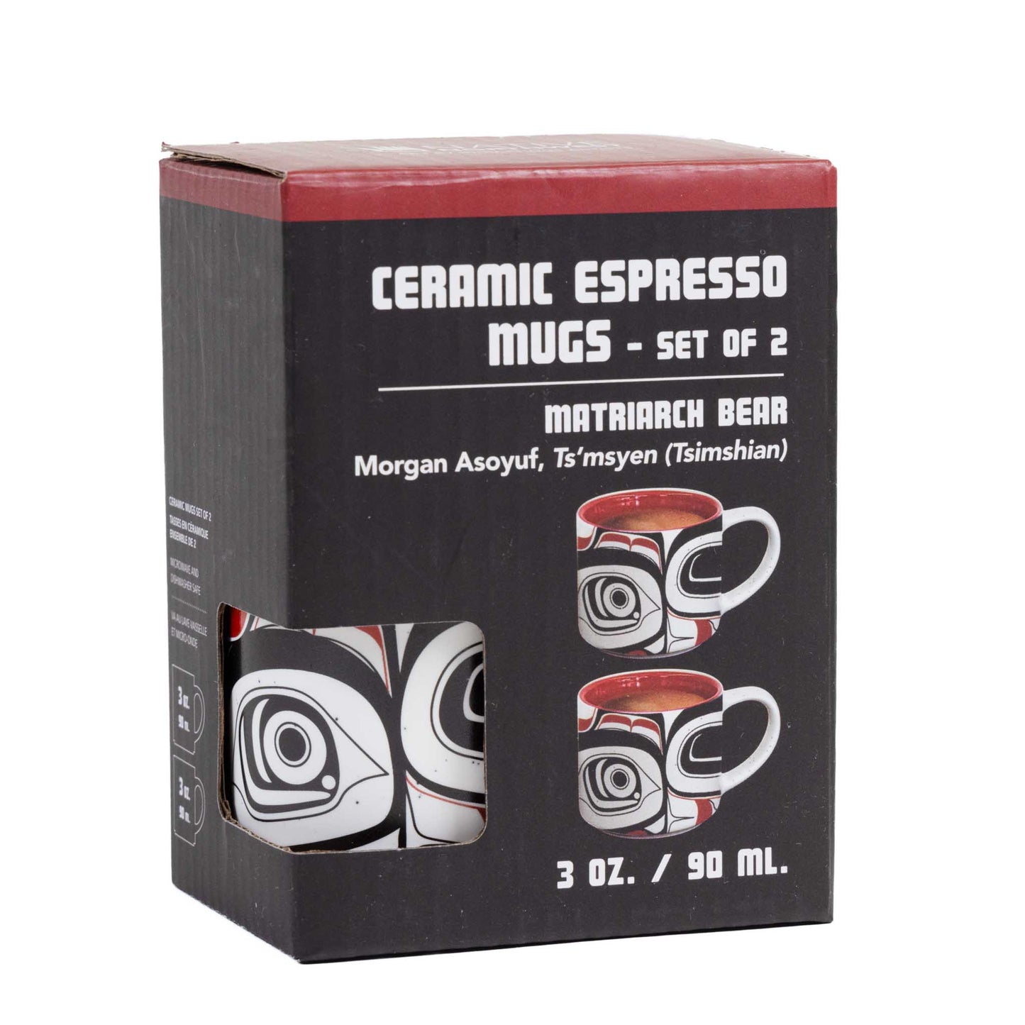 Indigenous Espresso Cup - Matriarch Bear by Morgan Asoyuf - Set of 2 Front view