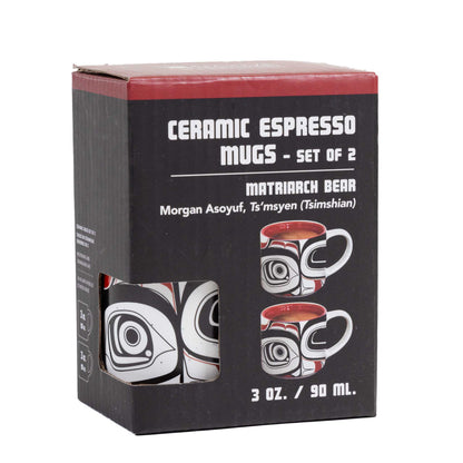 Indigenous Espresso Cup - Matriarch Bear by Morgan Asoyuf - Set of 2 Front view