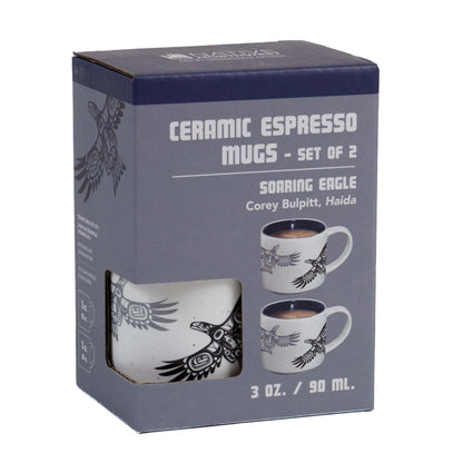 Indigenous Espresso Cup - Soaring Eagle by Corey Bulpitt - Set of 2 Front