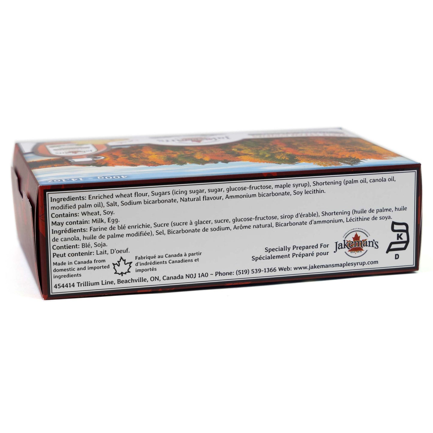 Jakeman's Maple Cream Cookies - 400g made with Pure Maple Syrup - Canadian Rocky Mountains Edition