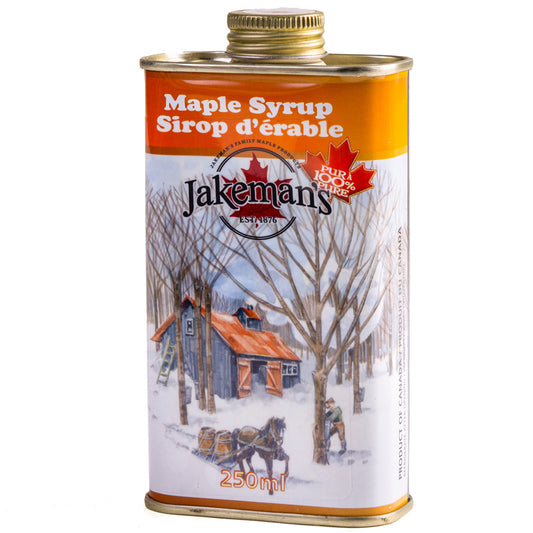 Jarabe de arce puro Jakeman's de Canadá, grado A, ámbar, lata de 250 ml