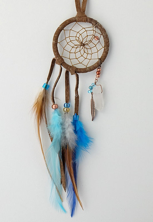 Magical Dream Catcher - Brown and Turquoise - 2"