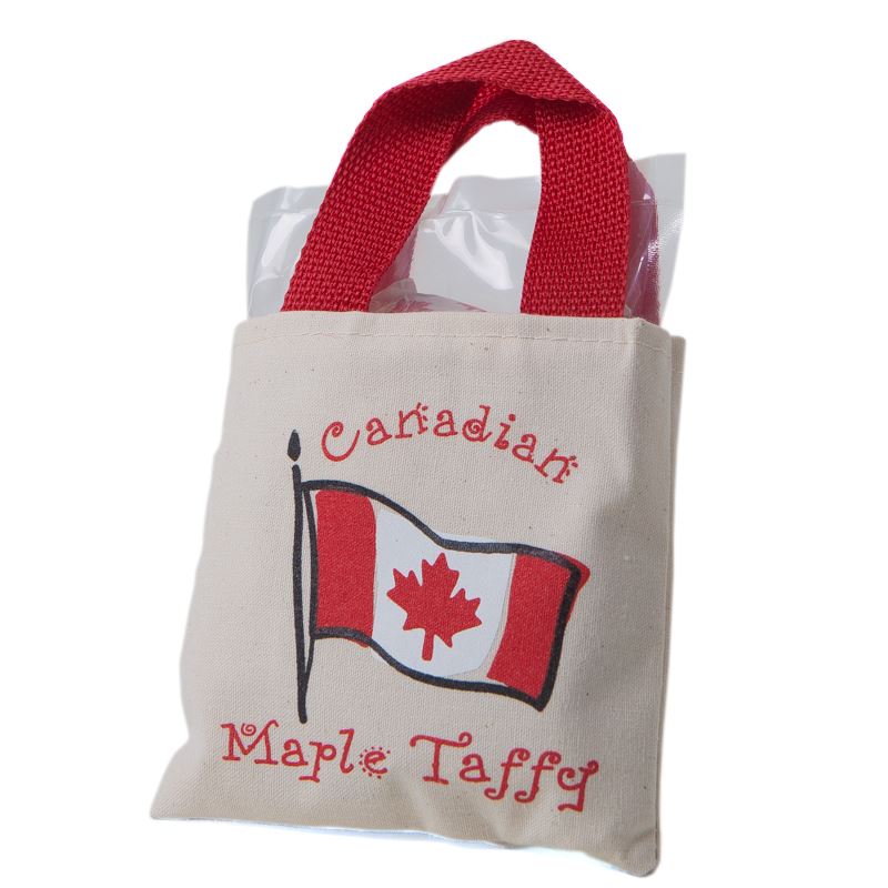 Maple Taffy in Canadian Flag Tote Bag