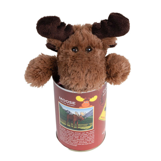 Canadian Moose head peeking out of can