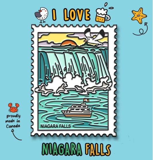 Niagara Falls Stamp Pastel Lapel Pin