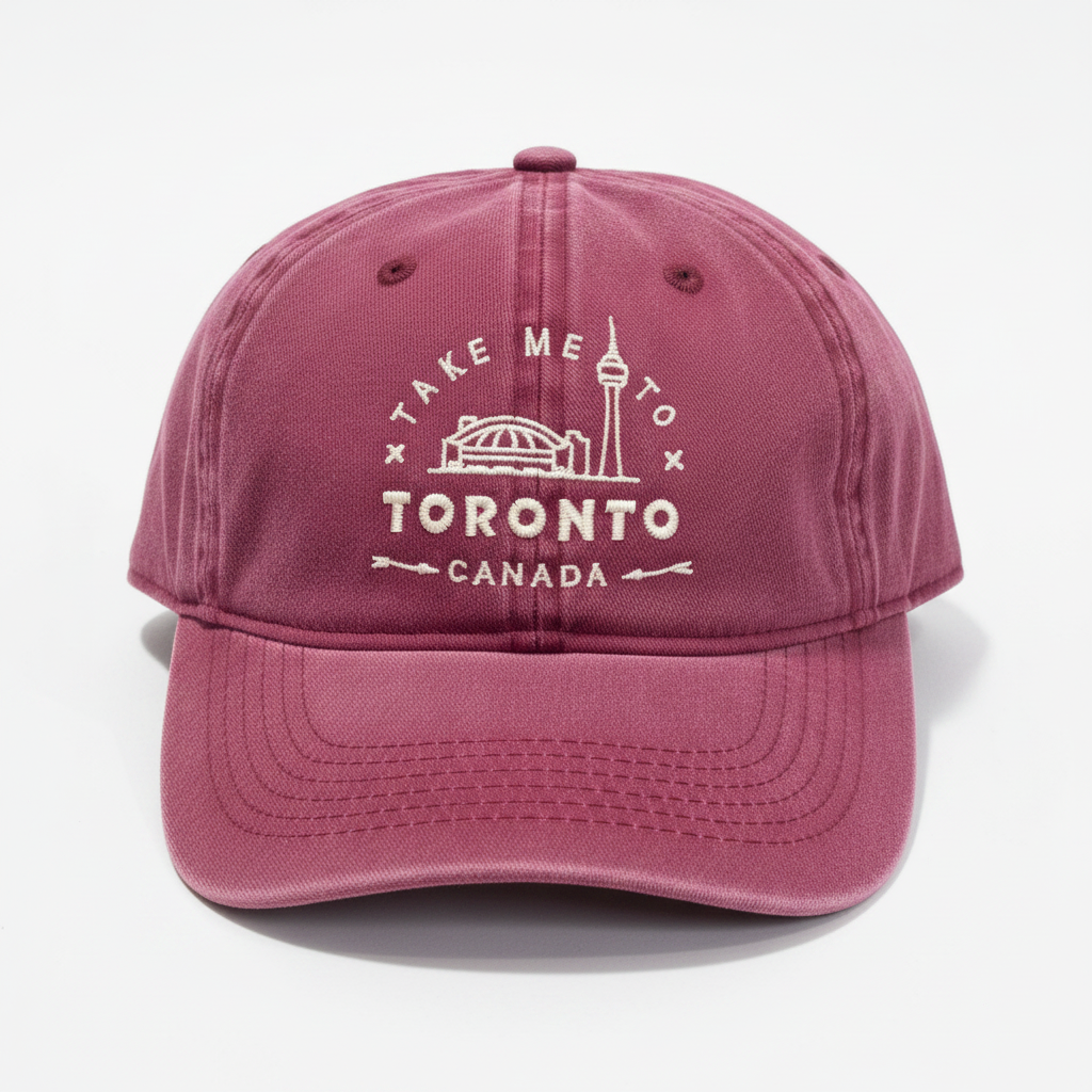 Toronto CN Tower and Rogers Centre Baseball Cap - Maroon front