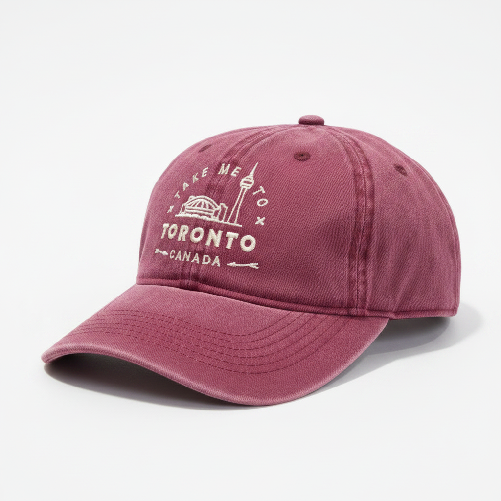 Toronto CN Tower and Rogers Centre Baseball Cap - Maroon side