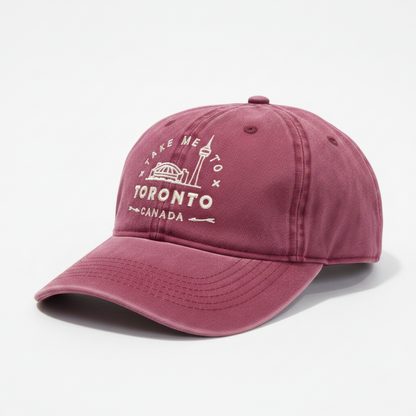 Toronto CN Tower and Rogers Centre Baseball Cap - Maroon side