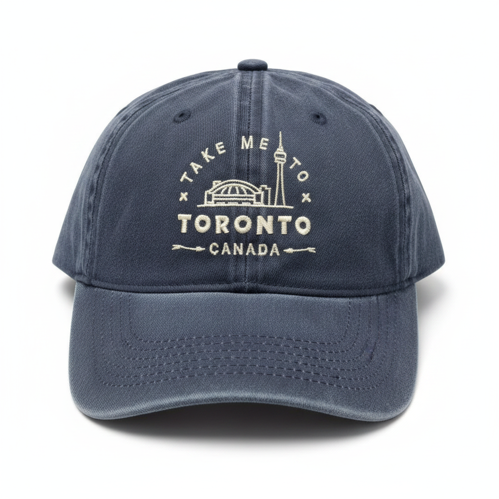 Toronto CN Tower and Rogers Centre Baseball Cap - Navy-front