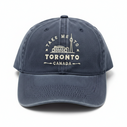 Toronto CN Tower and Rogers Centre Baseball Cap - Navy-front