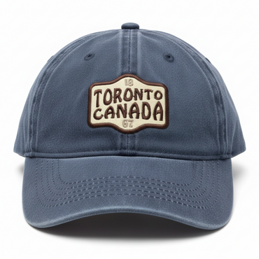 Toronto Canada Vintage Patch Cap - Washed Blue front