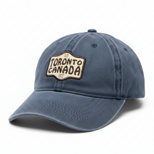 Toronto Canada Vintage Patch Cap - Washed Blue side