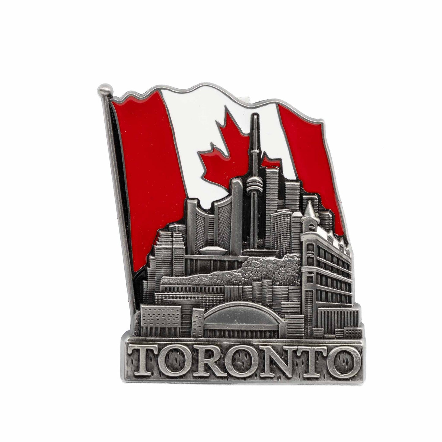 Toronto 3D Metal Magnet - City Landmarks with Canadian Flag