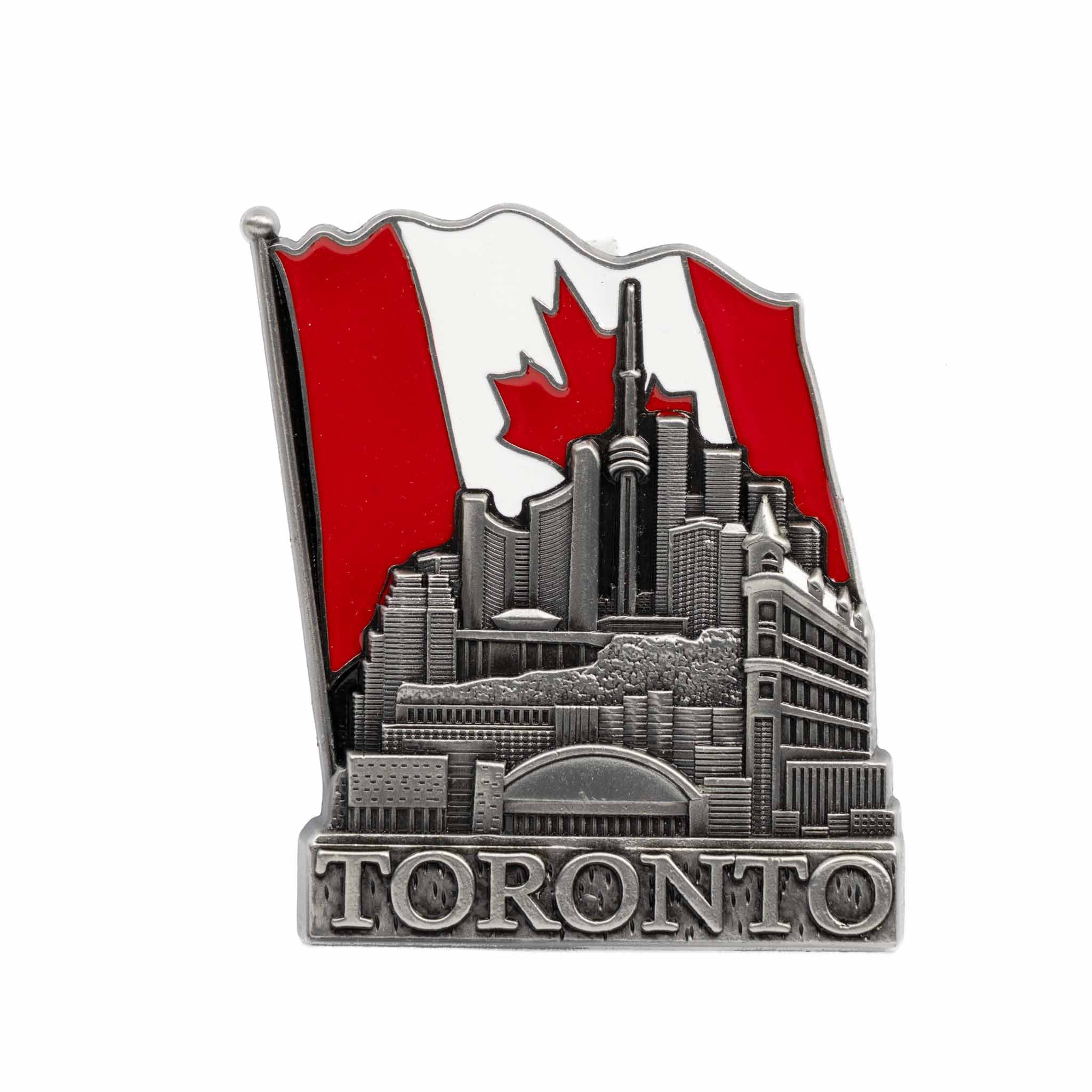 Toronto 3D Metal Magnet - City Landmarks with Canadian Flag