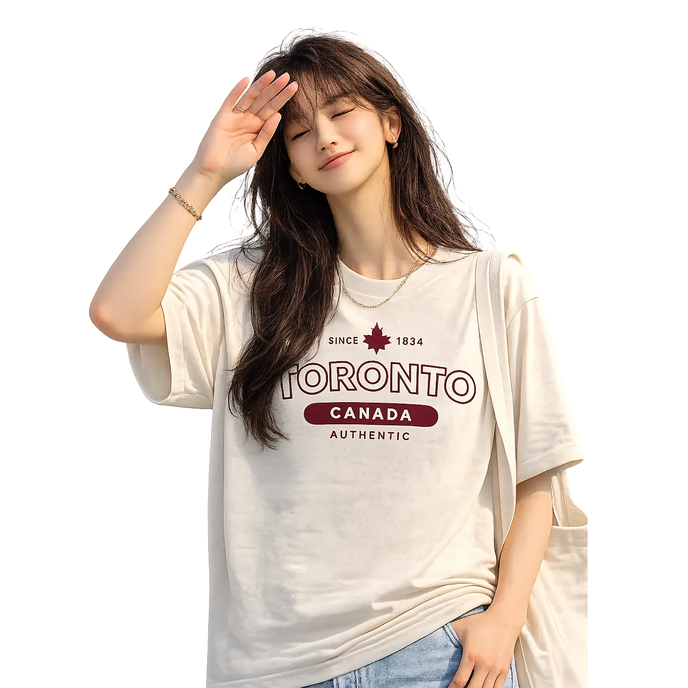 Toronto Authentic Since 1834 T-Shirt female model
