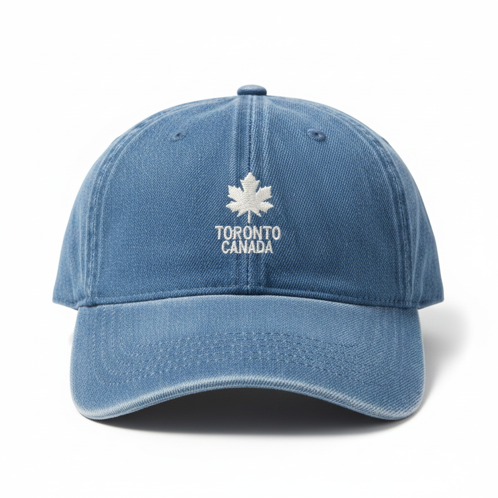 Toronto Canada Denim Cap with Maple Leaf front
