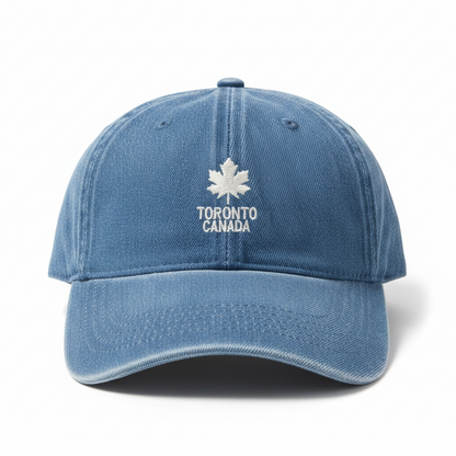 Toronto Canada Denim Cap with Maple Leaf front
