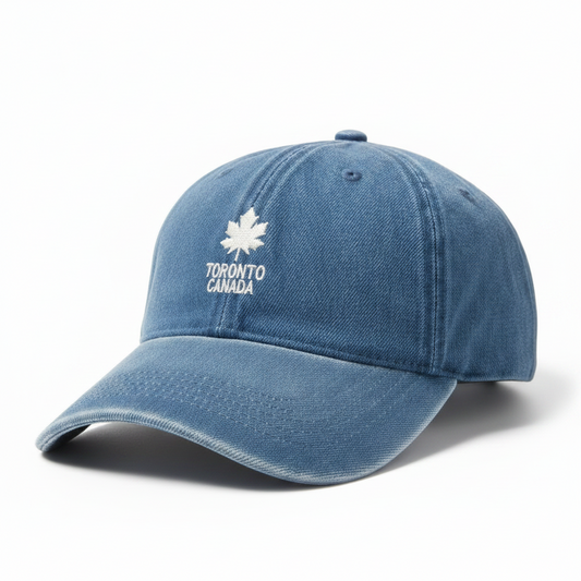 Toronto Canada Denim Cap with Maple Leaf