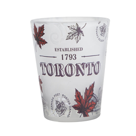 Toronto City Icons with Maple Leaf Shot Glass
