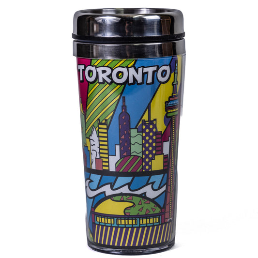 Toronto Cityscape Pop Art Travel Mug Front view