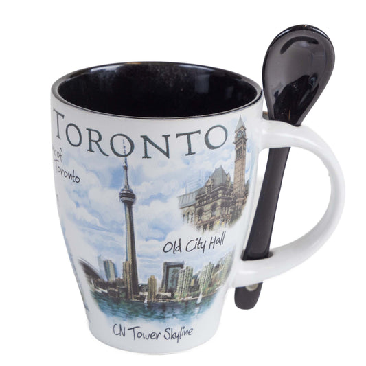 Toronto CN Tower in Blue Sky Mug & Spoon Set - 10oz Front view
