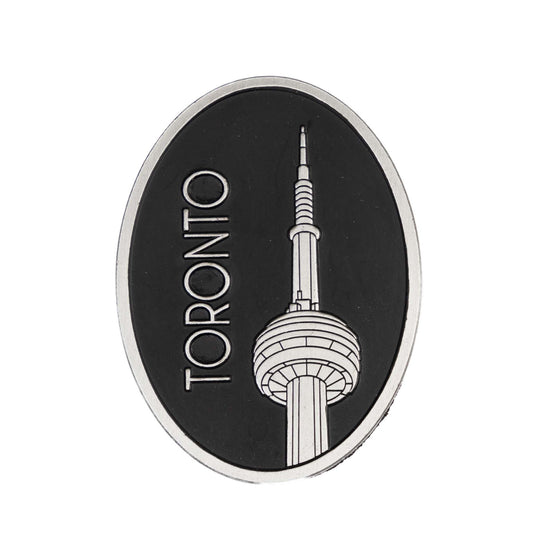 Toronto CN Tower Oval Magnet - Silver