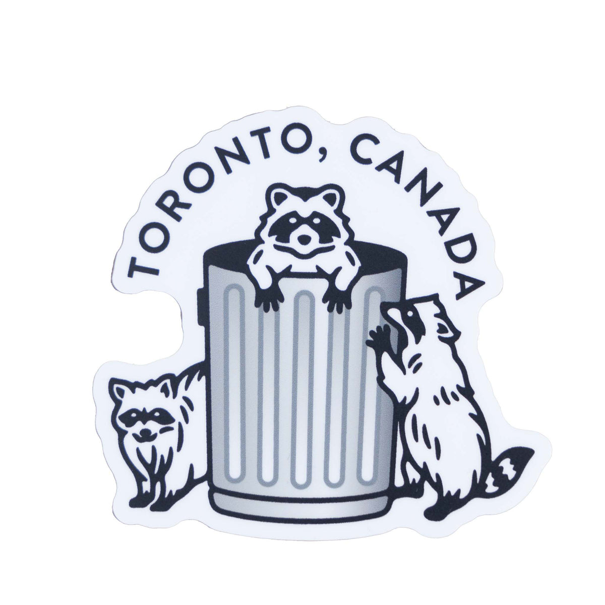 Toronto Die Cut Sticker - Raccoons in Trash Bin – UCANADA