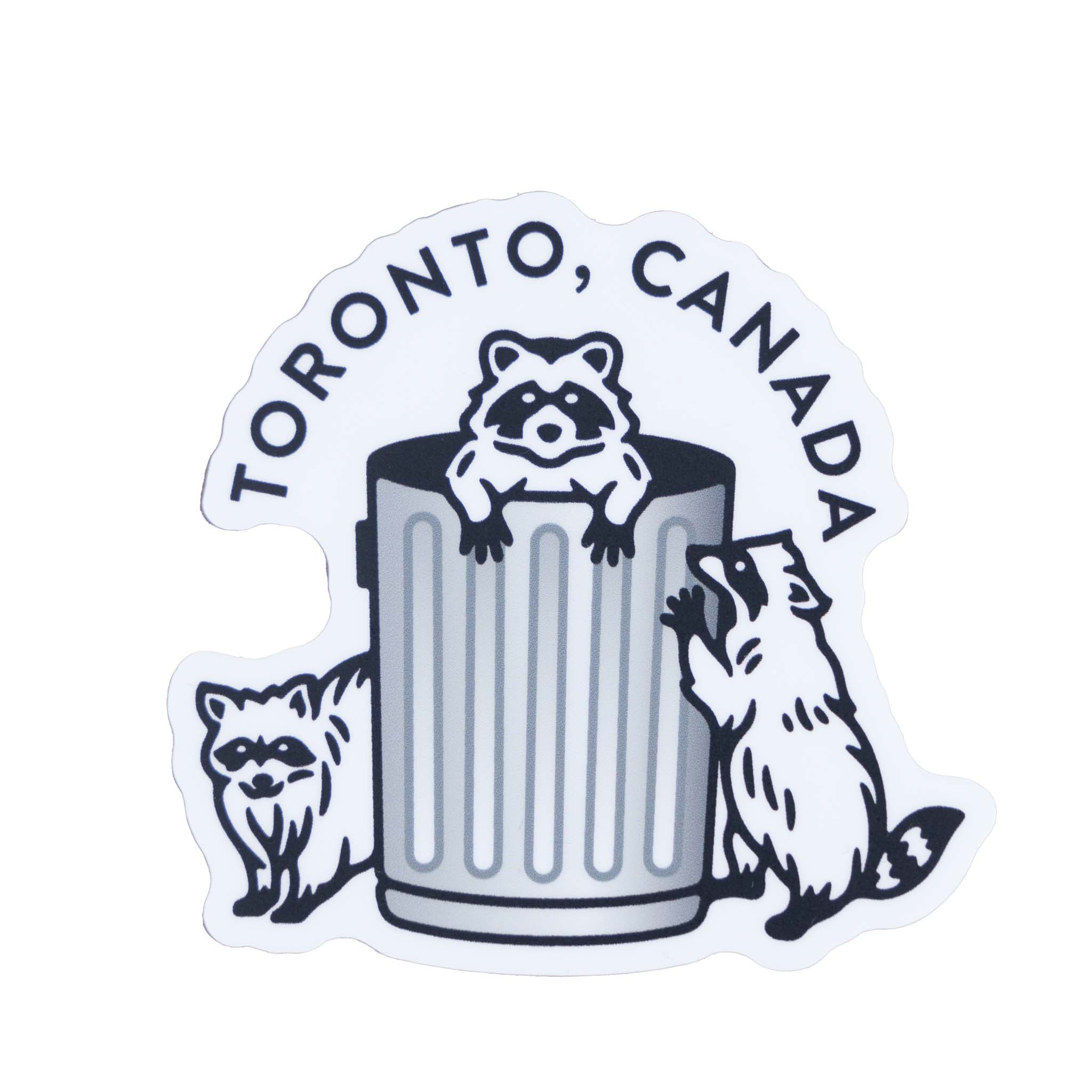 Toronto Die Cut Sticker - Raccoons in Trash Bin