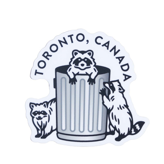 Toronto Die Cut Sticker - Raccoons in Trash Bin