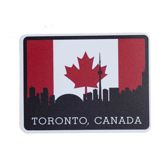 Toronto Die Cut Sticker -  Skyline on Canadian Flag