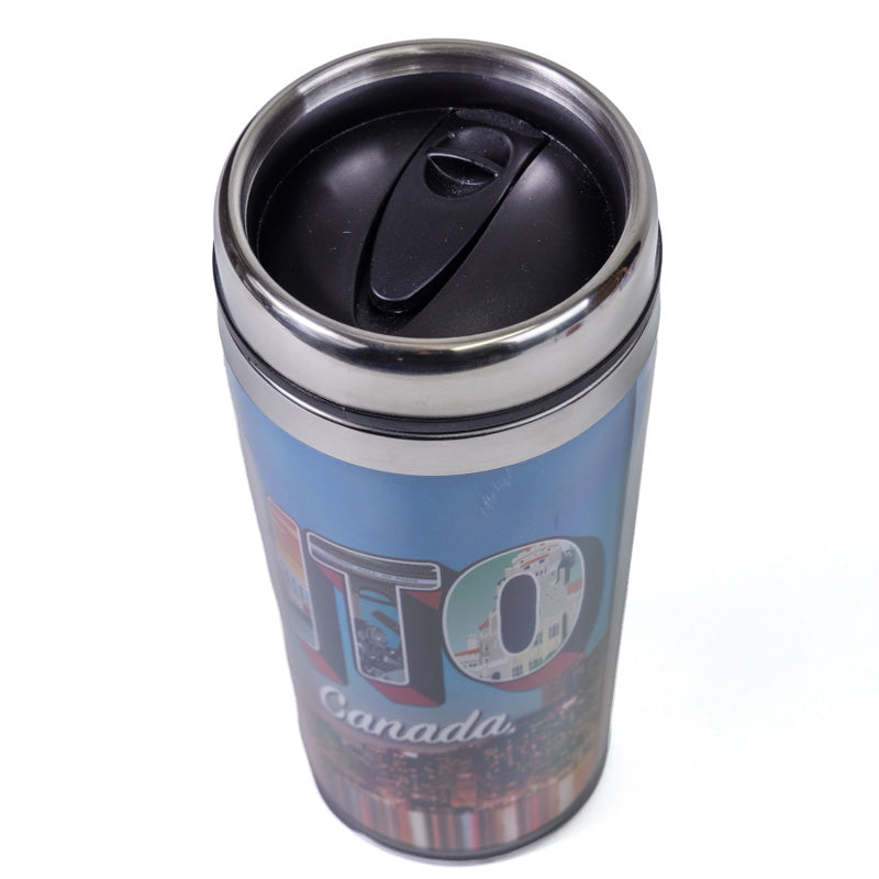Toronto Downtown Water View Travel Mug Top view