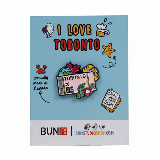 Toronto Flight Ticket Pastel Lapel Pin