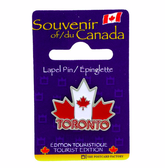 Toronto Maple Leaf with Canadian Flag Lapel Pin