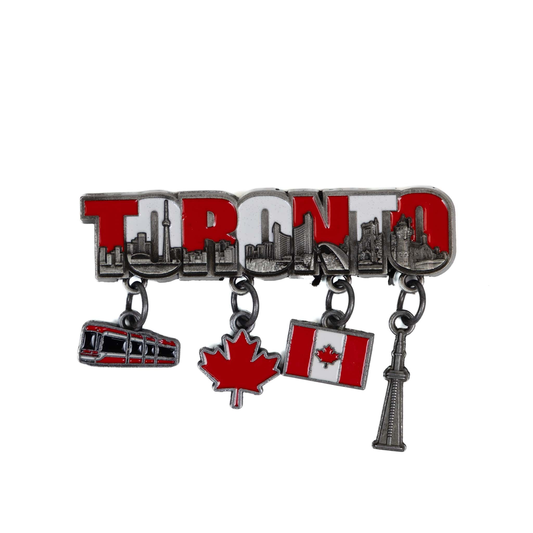 Toronto Metal Magnet with City Icons Charms
