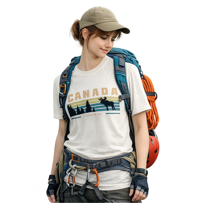 Toronto Moose Forest Retro T-Shirt female model