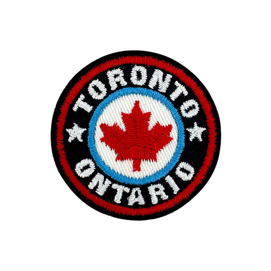 Toronto Ontario Maple Leaf Round Iron-On Patch