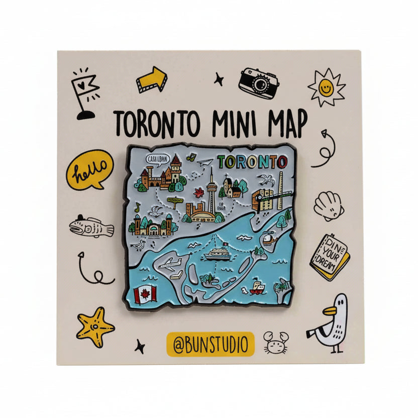 Toronto Pastel 2-in-1 Lapel Pin & Magnet – Mini Map Edition