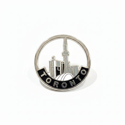 Toronto Skyline Circle Frame Enamel Lapel Pin