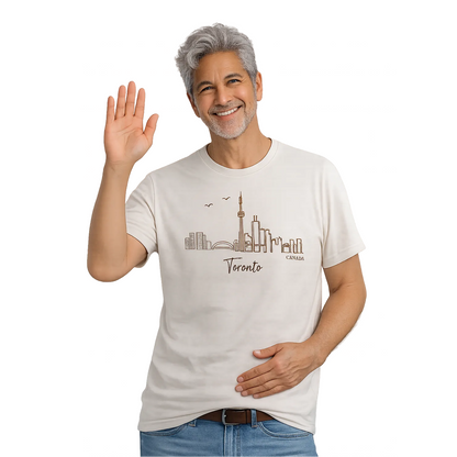 Toronto Skyline Illustration Cream T-Shirt