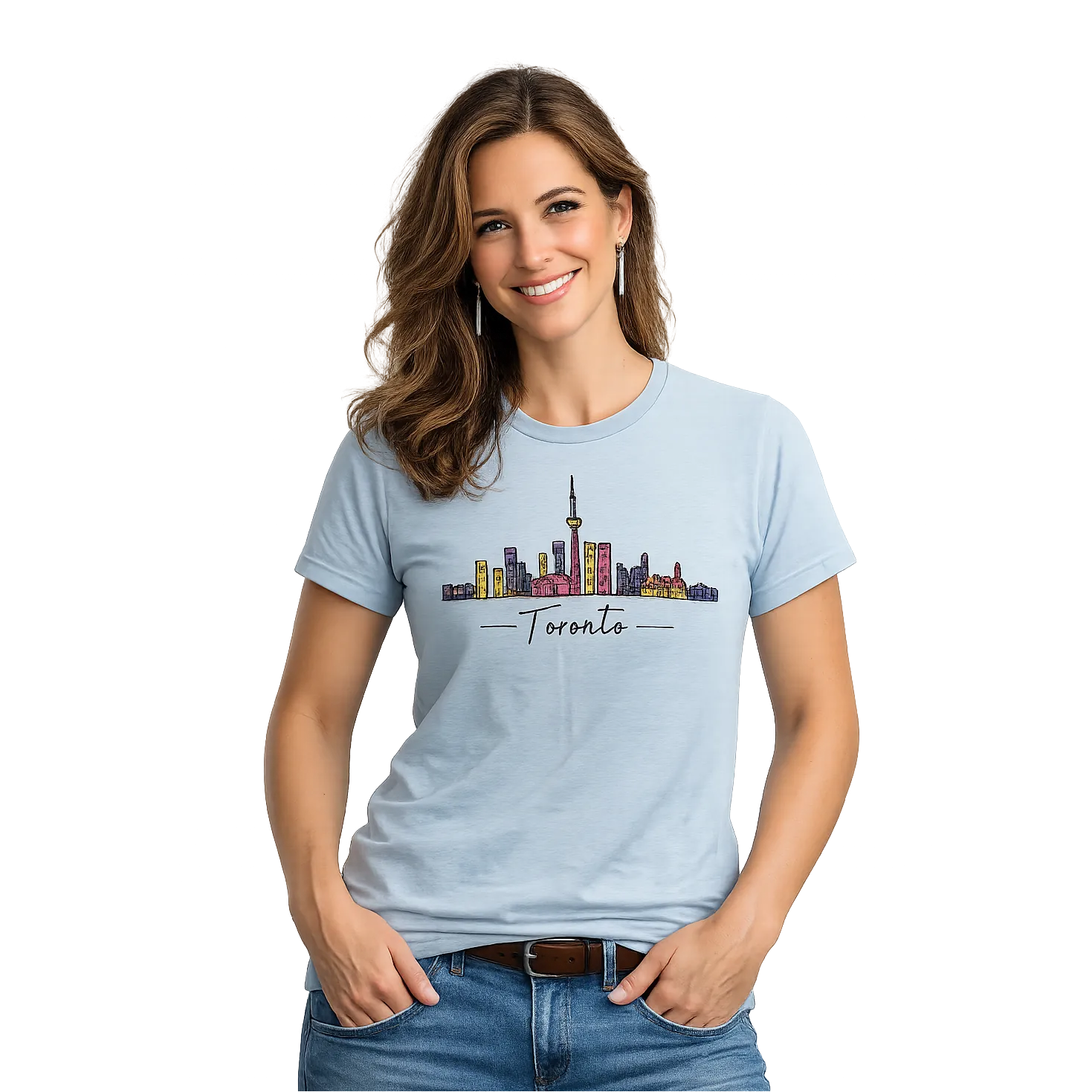 Toronto Skyline Multi-colour Illustration T-Shirt Female