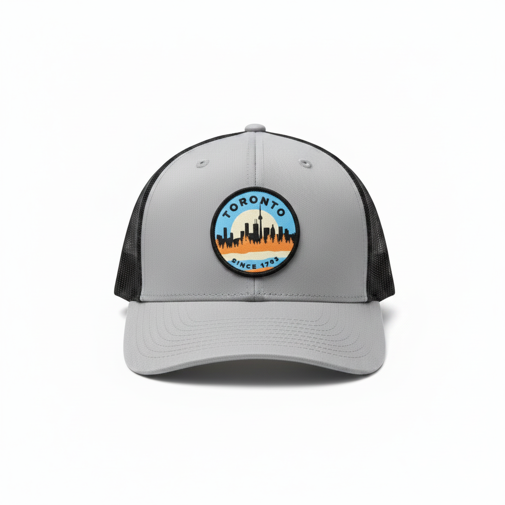 Toronto skyline Patch Trucker Cap front