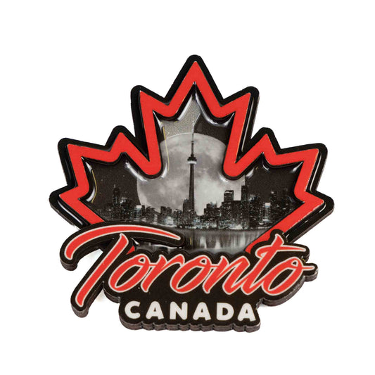 Toronto Skyline Under the Moon  3D Maple Leaf Design