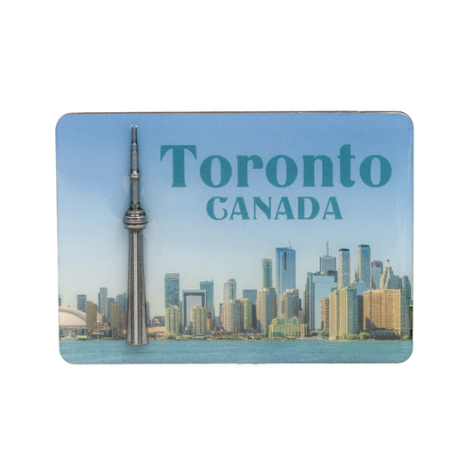 Toronto Skyline with 3D Metal CN Tower Magnet
