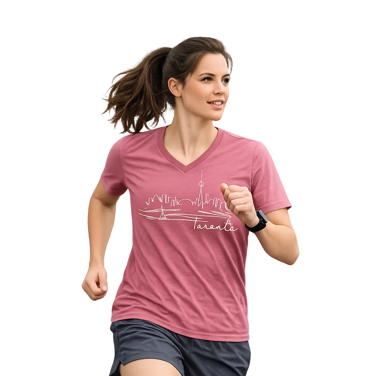 Toronto Skyline with CN Tower Women’s V-Neck T-Shirt