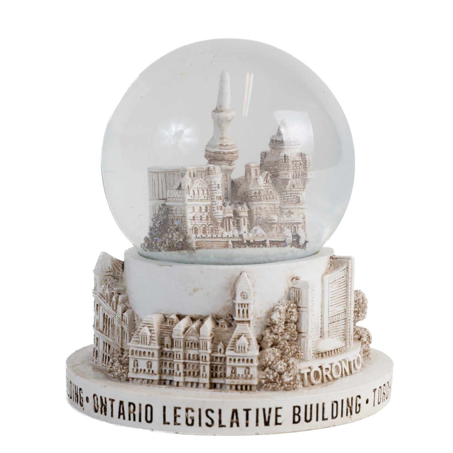 Toronto Snow Globe - City Landmarks Ivory 65mm Back View
