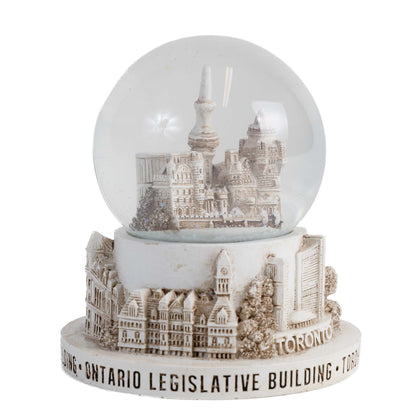 Toronto Snow Globe - City Landmarks Ivory 65mm Back View